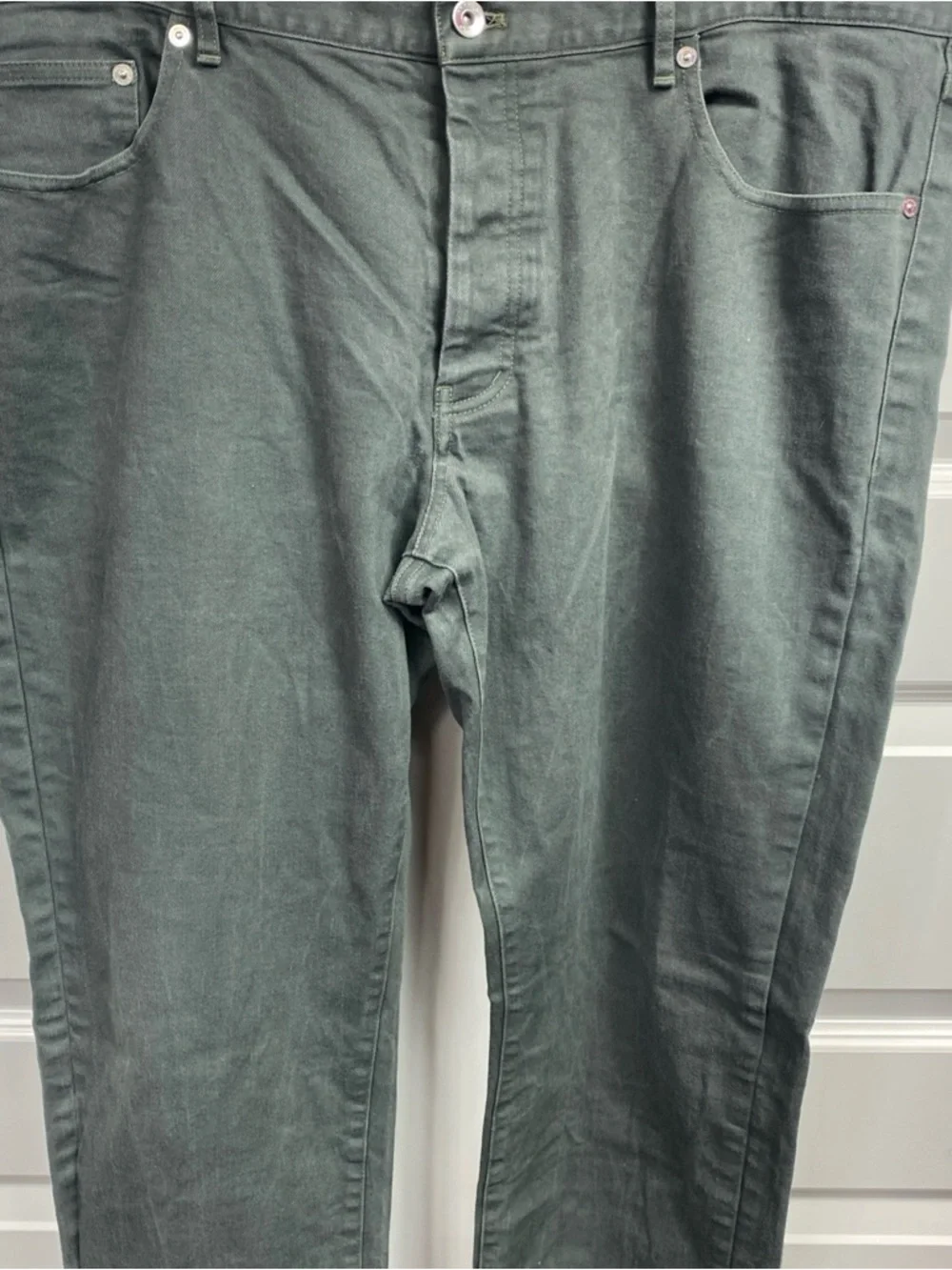 Proper Cloth Jeans Mens 42x34 Stretch Denim Dark Gray  Wash Button Fly